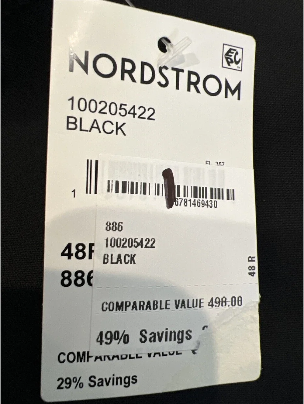 $498 NWT Brooks Brothers Explorer Classic Suit Jacket Black Mens 48R